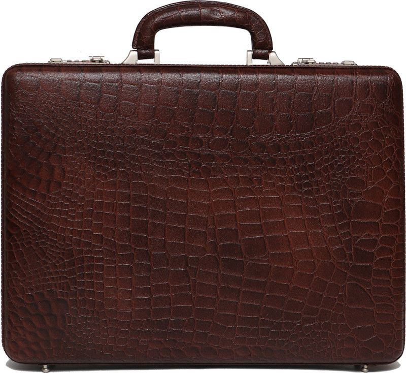 Genuine Leather Office Bag Small Briefcase - For Men  (Brown)