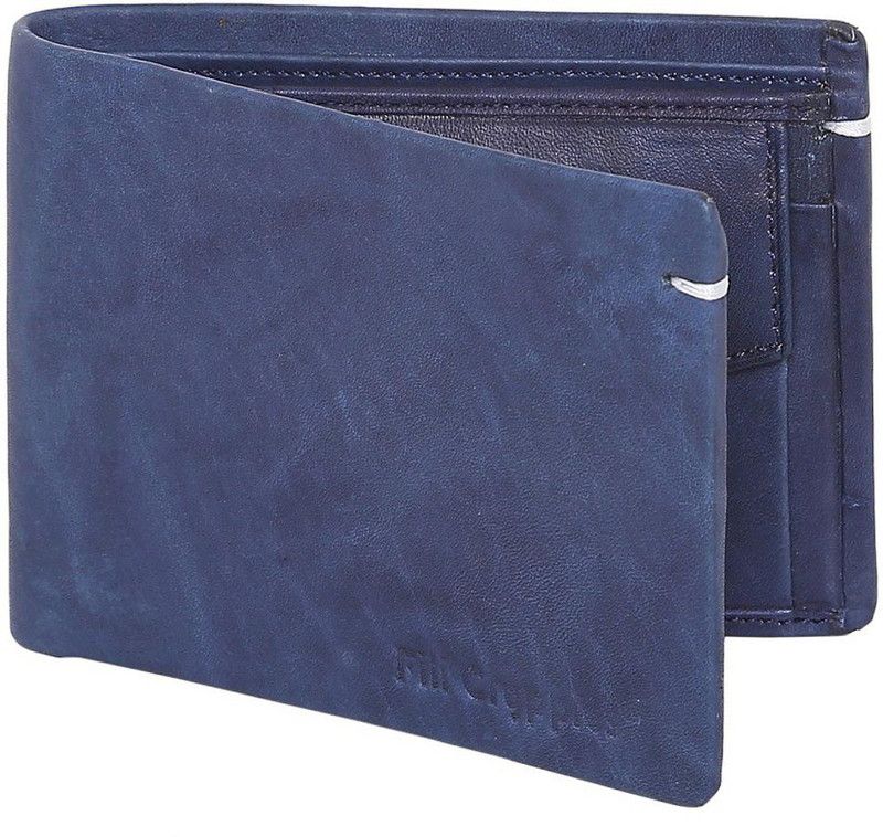 Men Casual, Formal Blue Genuine Leather Wallet - Regular Size  (7 Card Slots)