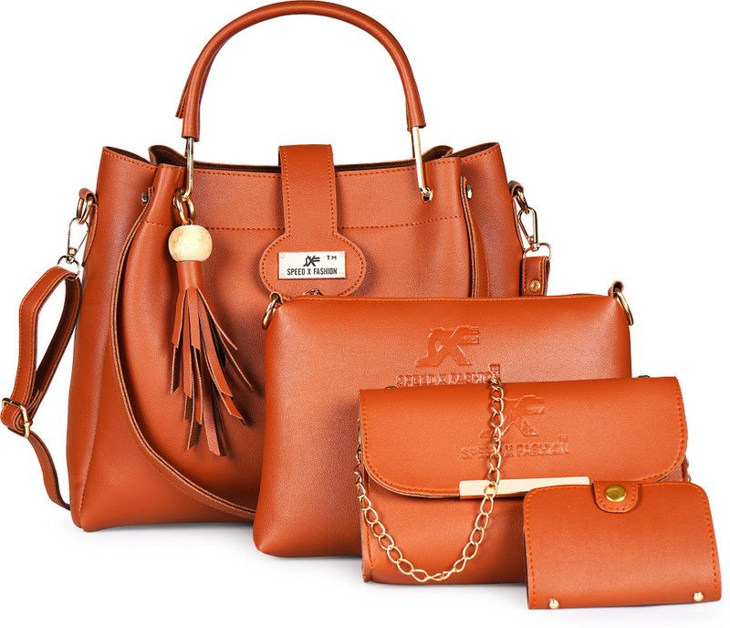 Women Tan Hand-held Bag - Regular Size  (Pack of: 4)