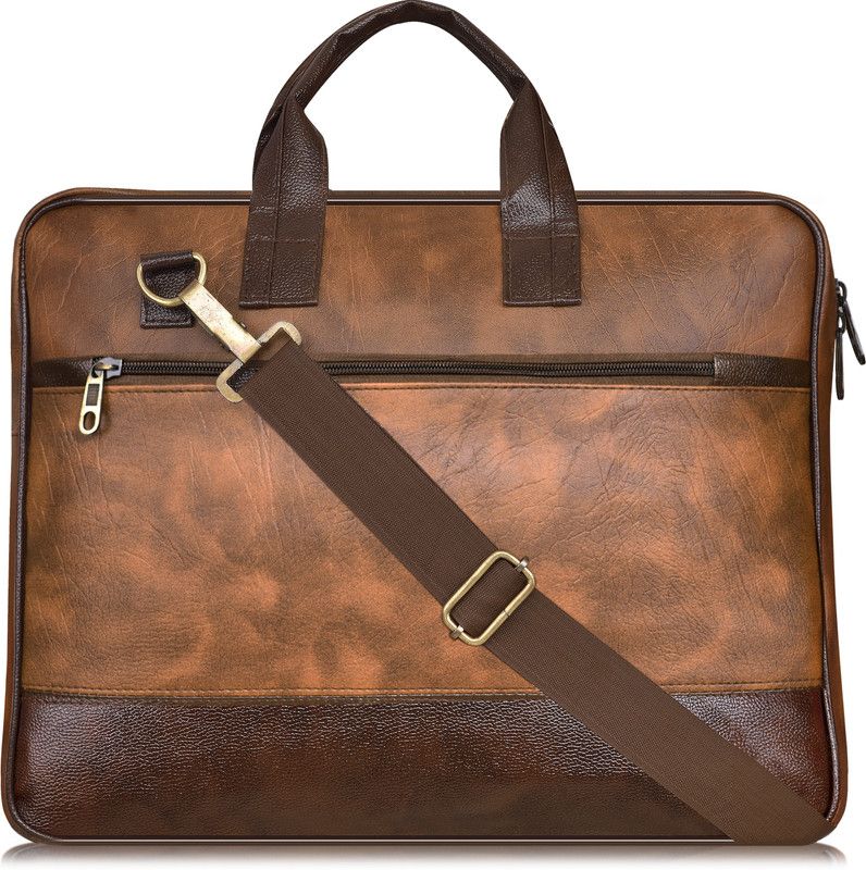 LOREM Tan & Brown Color Faux Leather 10L Messenger Bag For Men & Women BG12 Waterproof Messenger Bag  (Tan, Brown, 12 L)