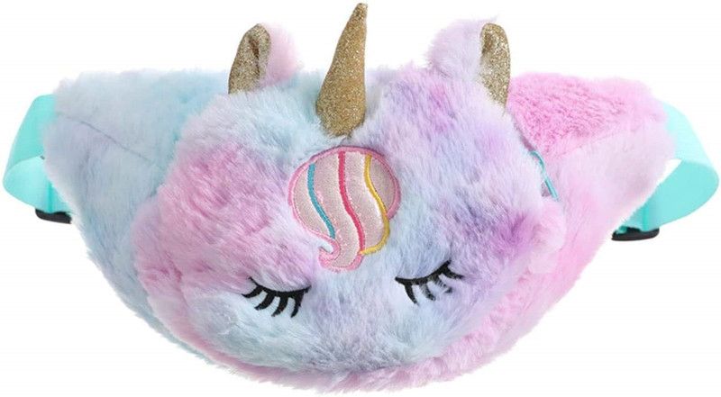prishio Soft Fur Cross Body Waist Bag, Travel Bag for Women/Girls/Gift/Kids Dual Pocket Waist Bag  (Pink)