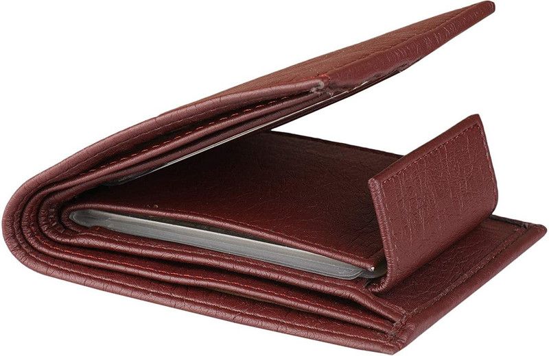 Men Casual Brown Artificial Leather Wallet  (10 Card Slots)