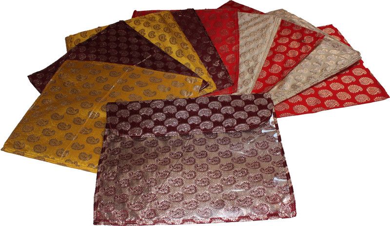 Wonder Star Art Silk Saree Single Packing cover in tissue transparent sheet (Wedding Collection Gift) (Multicolored/Assorted Color) set of 10 Pcs  (Multicolor)
