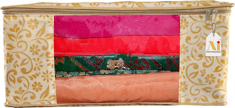ROYALIMAGES AI-Brown patti-PK01 Presents Premium Quality (Saree) Garment Cover 90 GSM Front Transparent RI-Brown patti-PK01 9IN/SAR/NET/RP/03p9781234568049  (Brown)