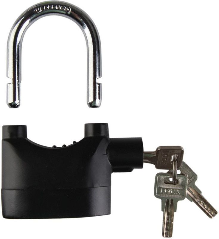 AKHAND SALES Anti Theft Burglar Alarm Padlock Electronic Alarm Security Siren Safety Lock Safety Lock  (Black)