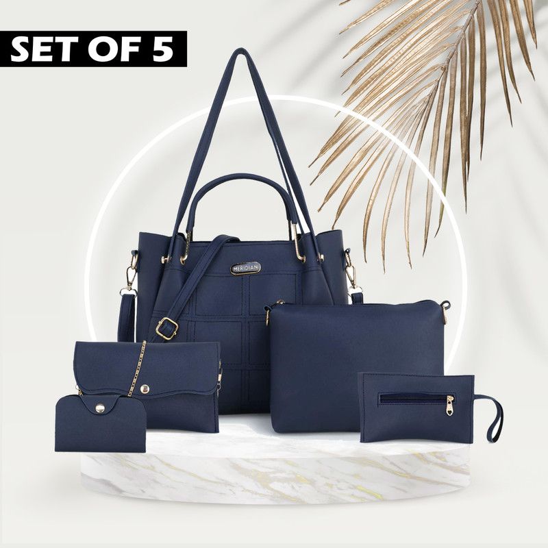 Women Blue, Black Shoulder Bag - Extra Spacious  (Pack of: 5)