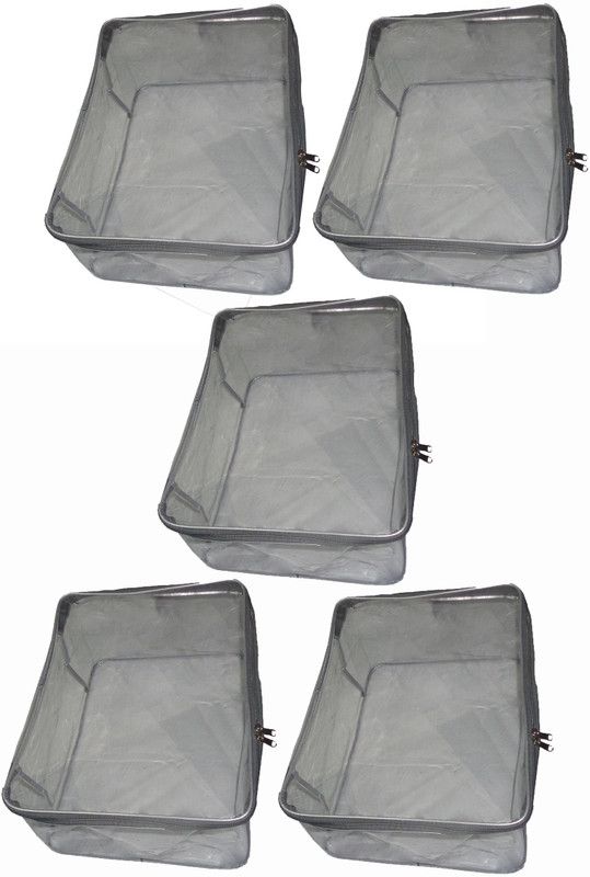 Ajabh High Quality Pack of 5 pcs Multipurpose Transparent Saree cover Sari Cover Garments Cover For keeping Heavy Saree Keep saree/Suit/Travelling Pouch  (Black)