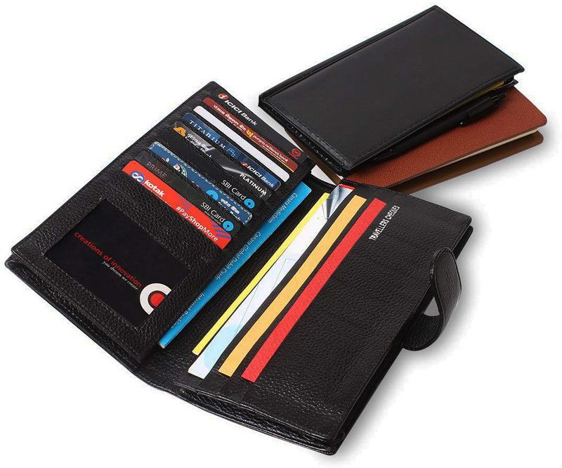 COI Gift Set of 3 Faux Leather Multiple Passport Holder Memo Note pad & Pocket Planner with Sticky Notes & Pen Makes it Best for Corporate Travel Journal for Men & Women  (Brown)