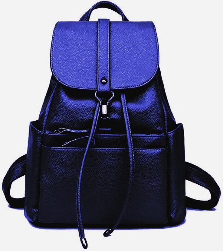 Small 10 L Backpack New Trend Women PU Leather Backpack School Bag Student Backpack Travel Bag Tuition Bag Collage Bag  (Blue)
