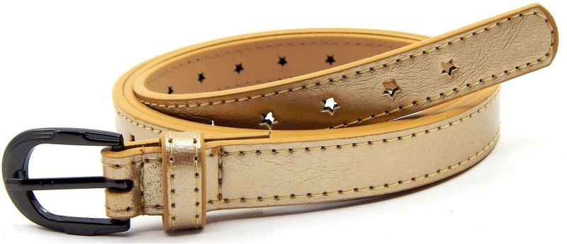 Women Casual, Evening, Party Gold Artificial Leather, Canvas, Fabric Belt