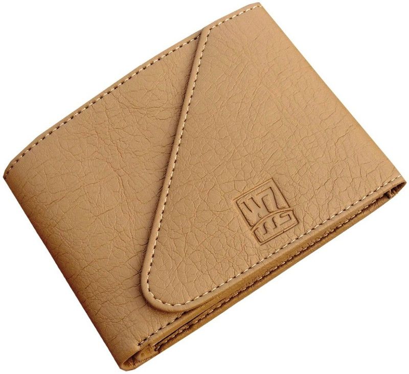Men Casual Beige Artificial Leather Wallet - Mini  (7 Card Slots)