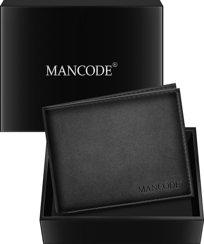 Men Casual Black Artificial Leather Wallet  (6 Card Slots)