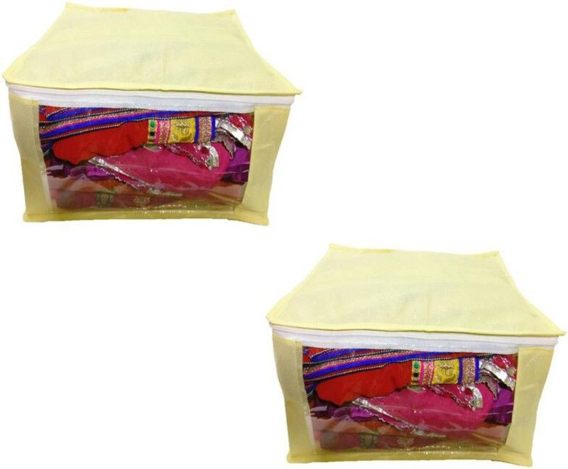 Aadhya Multipurpose Non Woven Saree Cover Pack of 2 o  (Yellow)