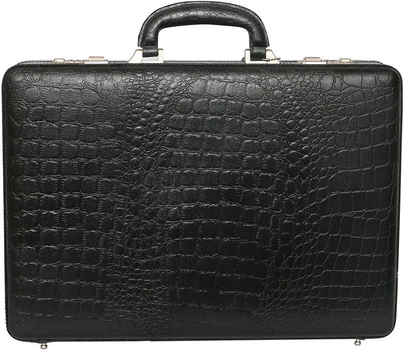 Genuine Leather Expandable Office Bag Medium Briefcase - For Men  (Black)