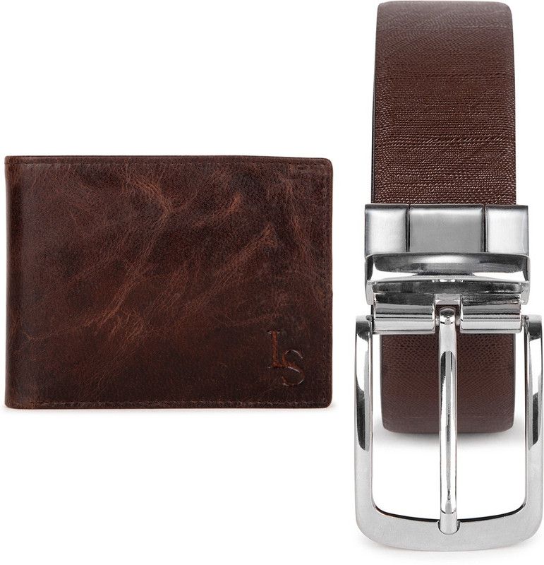 LOUIS STITCH Wallet & Belt Combo  (Brown)