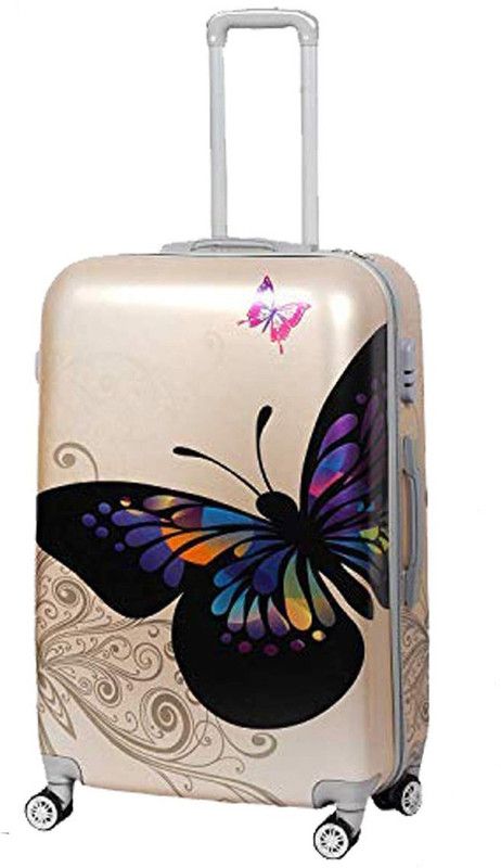Medium Check-in Suitcase (60 cm) - Poly Carbonate Travel Trolley Bag/Travel Luggage Bag (071) (24 Inch) - Gold