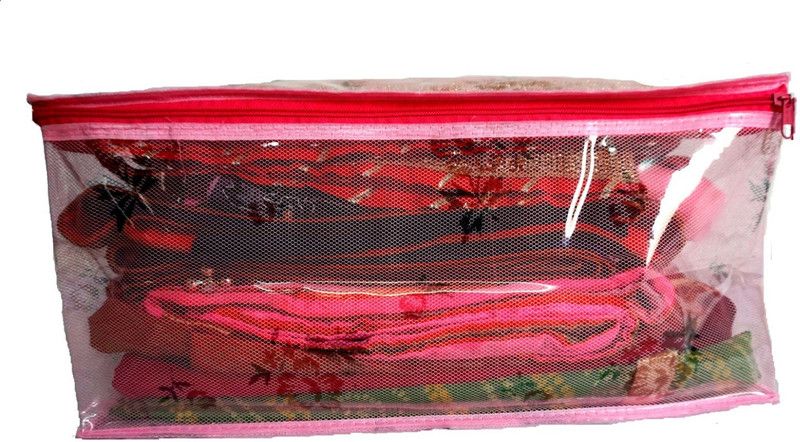Prem Industries Saree Cover/ Lahenga Cover/ Wardrobe Organiser / Regular Clothes Bag Saree Cover/ Lahenga Cover/ Wardrobe Organiser / Regular Clothes Bag SK0177  (Pink)