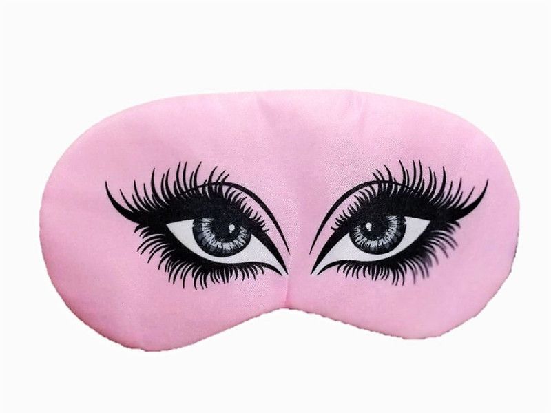 AweStuffs Lovely Eyes Eye Mask with 3D Printing Cute Cartoon Pattern, Best Sleeping Eye Cover for Travel, Nap, Meditation, Blindfold with Adjustable Strap for Men, Women or Kids Eye Shade  (Pink)