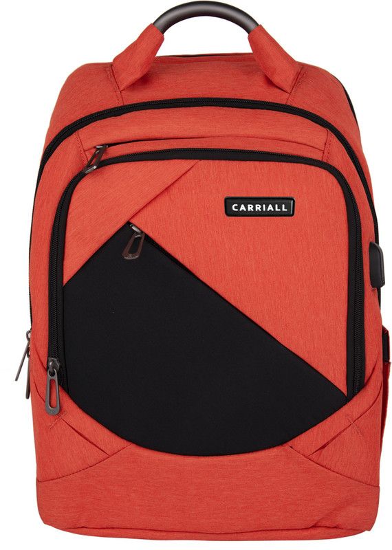 29.66 L Laptop Backpack Minikin Orange Smart Laptop Backpack with charging port  (Orange, Black)