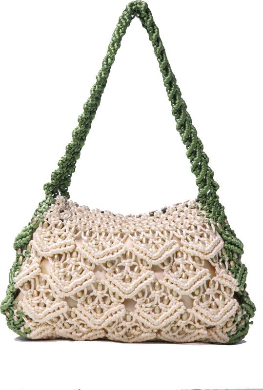 Women Gold, Green Hand-held Bag - Mini