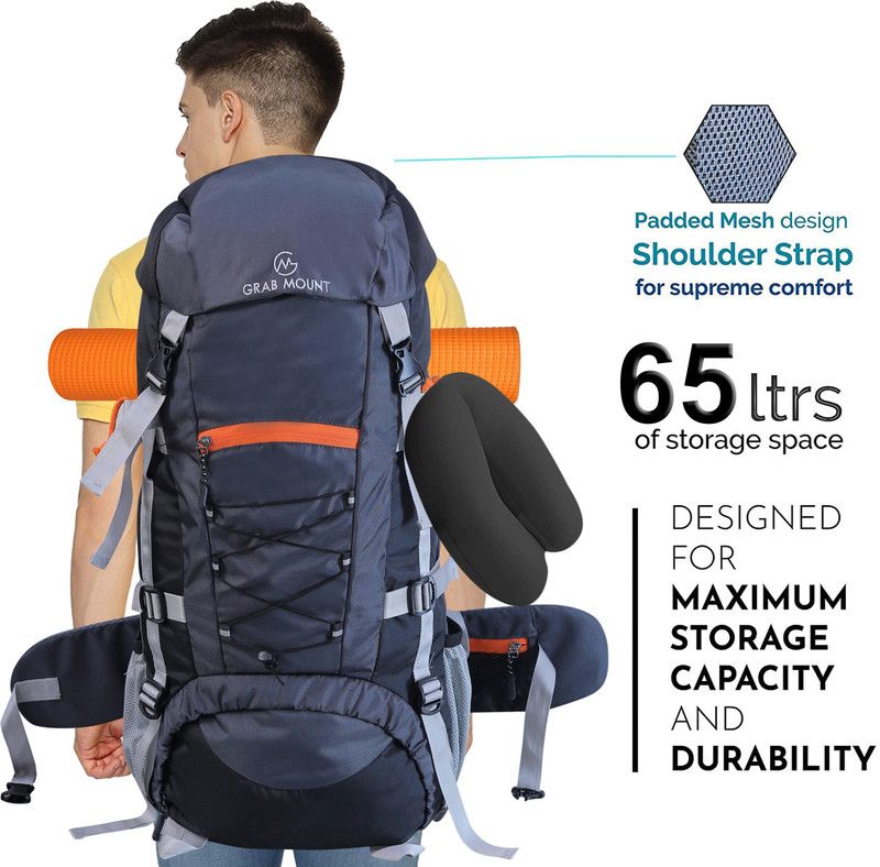 TRAVEL BAG FOR HIKING WITH SHOE COMPARTMENT FOR WANDERLUST TRAVELLING Rucksack Rucksack - 70 L  (Grey)