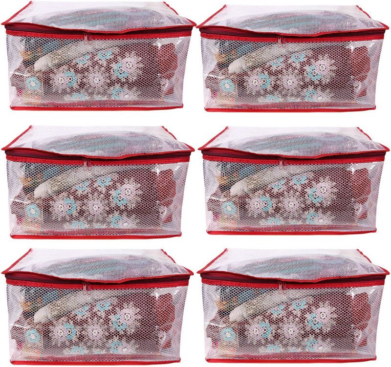 Apratim saree covers combo-6 pcs white 6 whitesix  (White)