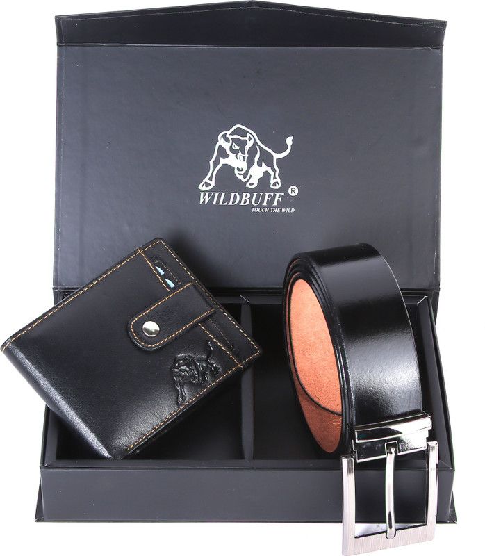 WILDBUFF Wallet & Belt Combo  (Black)