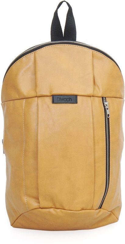 Small 4 L Backpack Unisex PU Backpack  (Yellow)