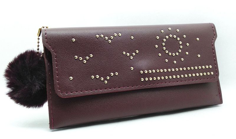 Casual, Formal Maroon Clutch - Regular Size