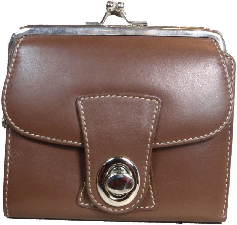 Girls Casual Brown Genuine Leather Wallet - Regular Size  (8 Card Slots)