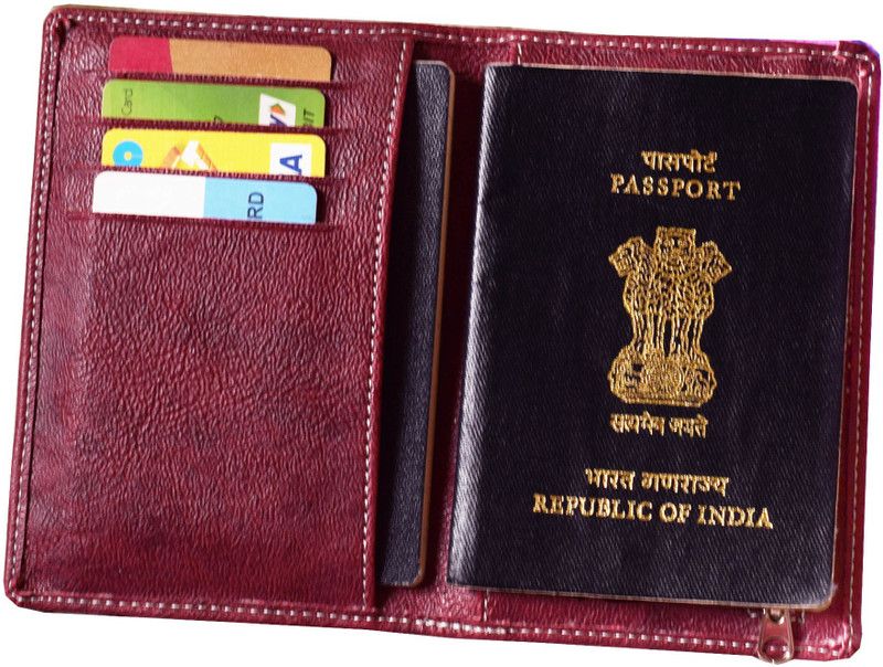 Men Pink Genuine Leather Wallet - Regular Size  (8 Card Slots)