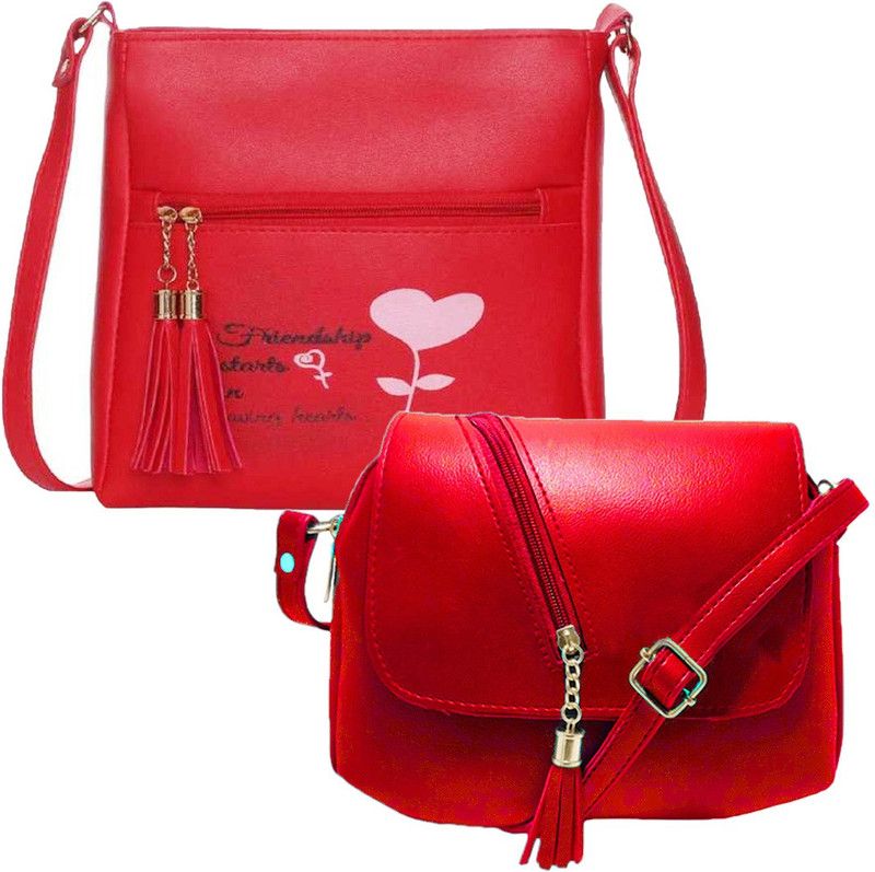 Red Girls Sling Bag - Extra Large  (Pack of 2)