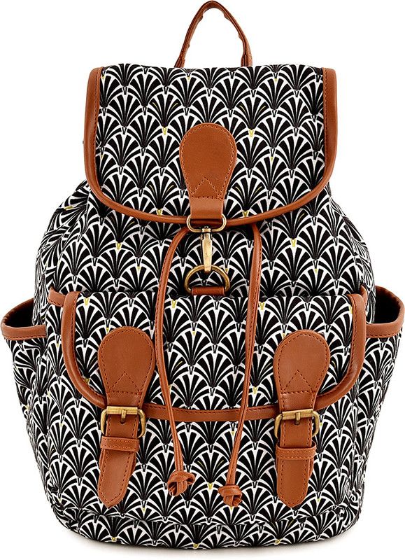 Small 15 L Backpack PRINTED CANVAS FLO GREY/BLK BACKPACK BAG  (Multicolor)