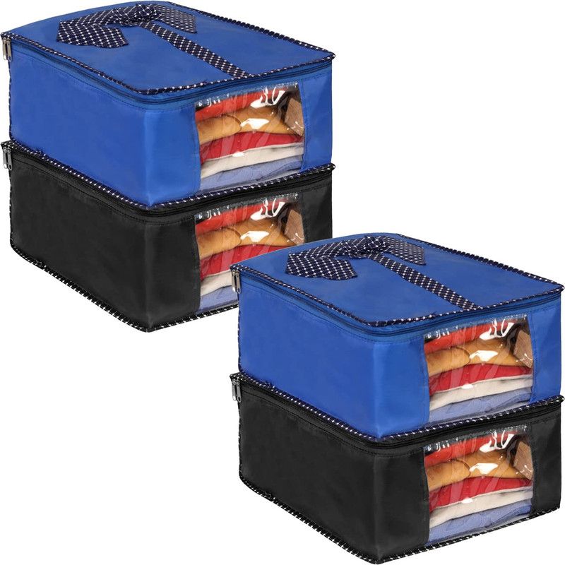 PrettyKrafts Shirt orgonizer Shirts Cover and Clothing Organizer shopsy_F1229_MixBlue4  (Blue)
