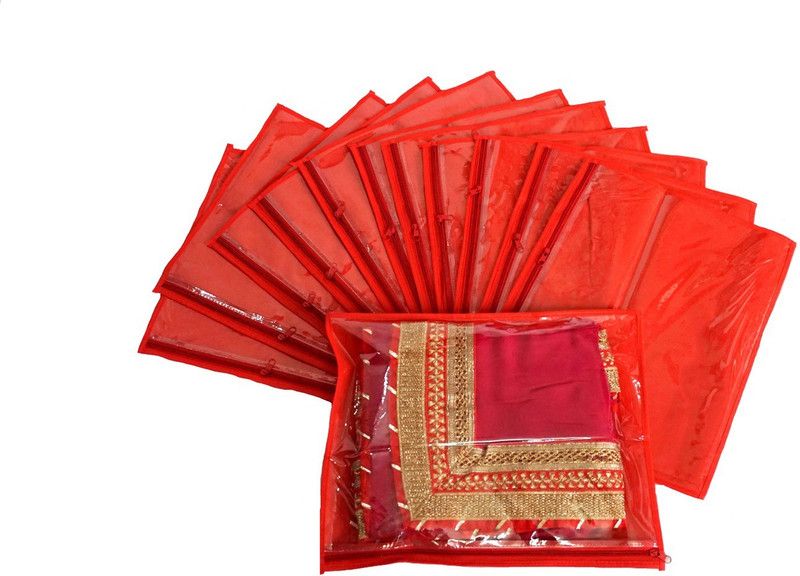 Prem Industries Saree Cover/ Lahenga Cover/ Wardrobe Organiser / Regular Clothes Bag Saree Cover/ Lahenga Cover/ Wardrobe Organiser / Regular Clothes Bag SK0174  (Red)