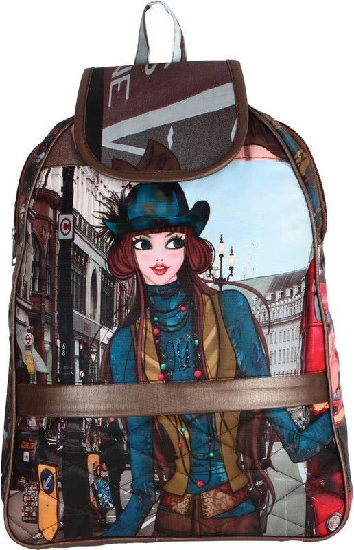 Small 5 L Backpack DARK BROWN STRAIGHT CHAIN  (Brown, Multicolor)