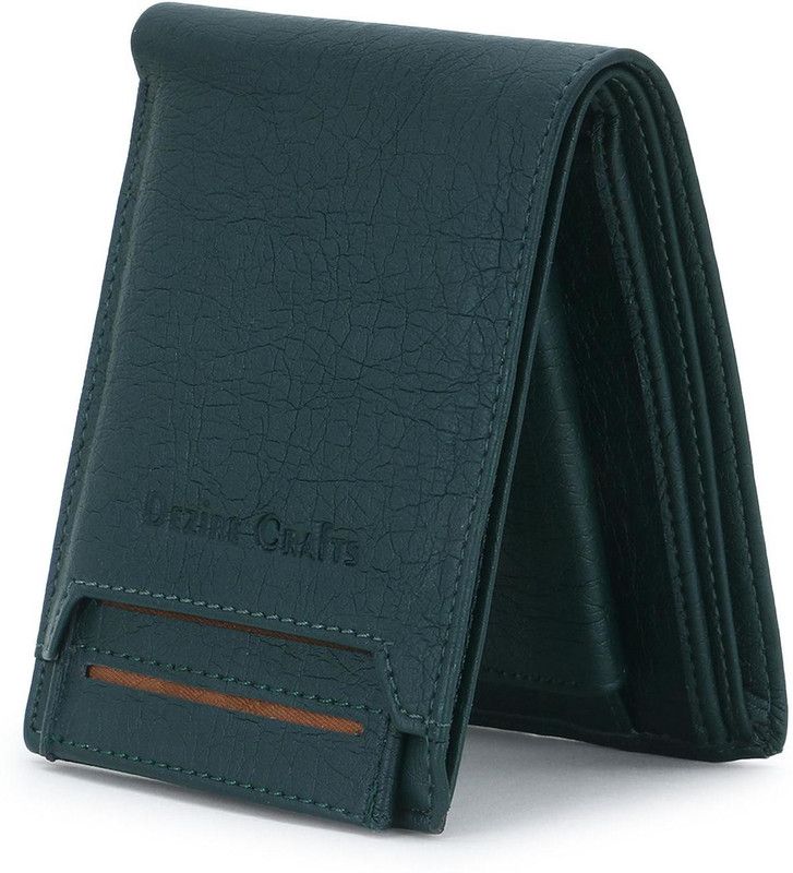 Men Green Artificial Leather Wallet - Regular Size  (6 Card Slots)