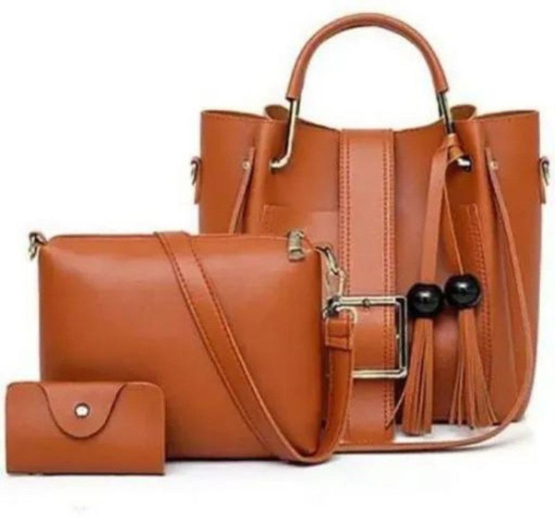 Women Tan Shoulder Bag  (Pack of: 3)