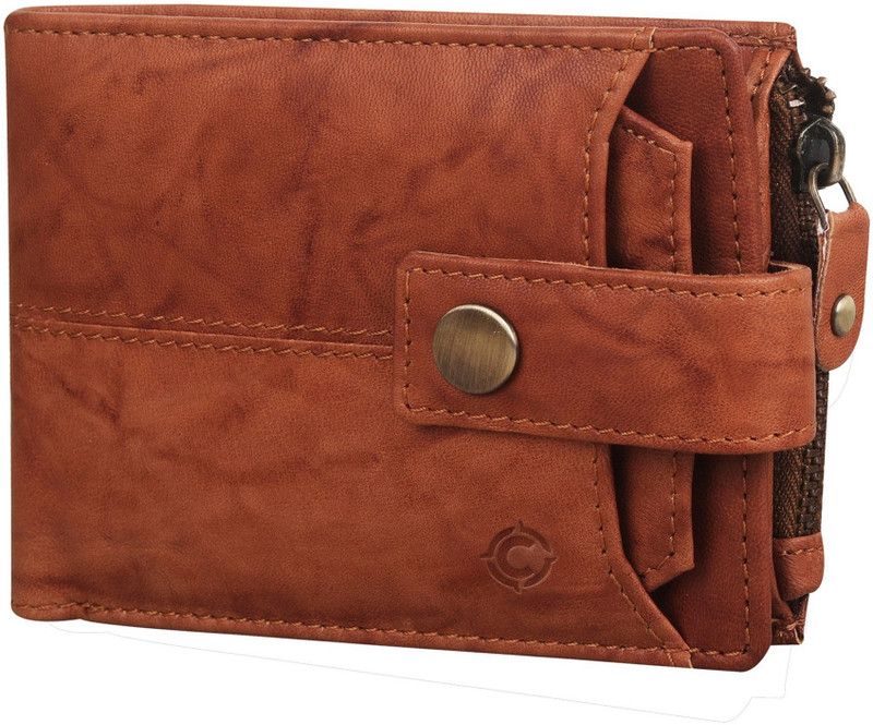 Men & Women Trendy, Formal, Travel Tan Genuine Leather RFID Wallet - Regular Size  (14 Card Slots)