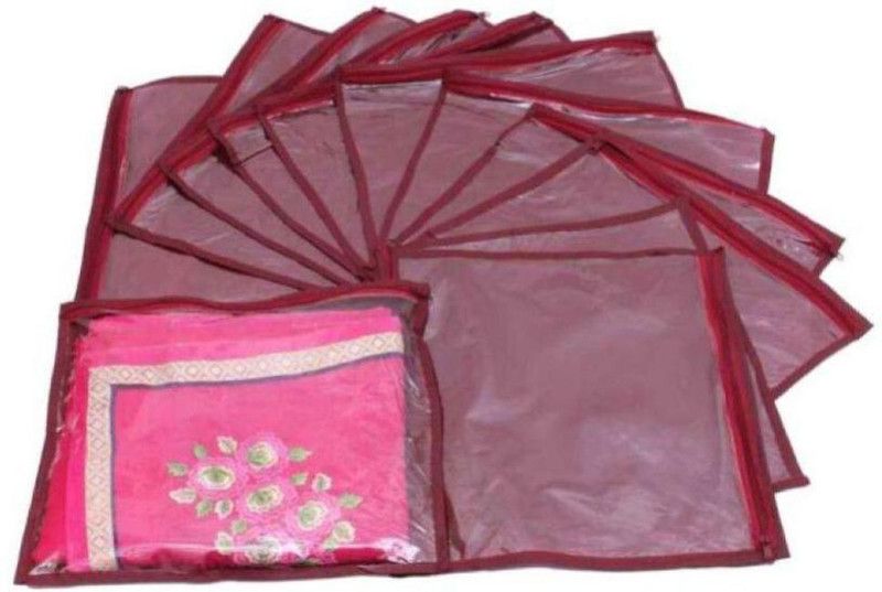Aadhya Designer Maroon Saree Cover 12 pcs SAREECOVERS43  (Maroon)