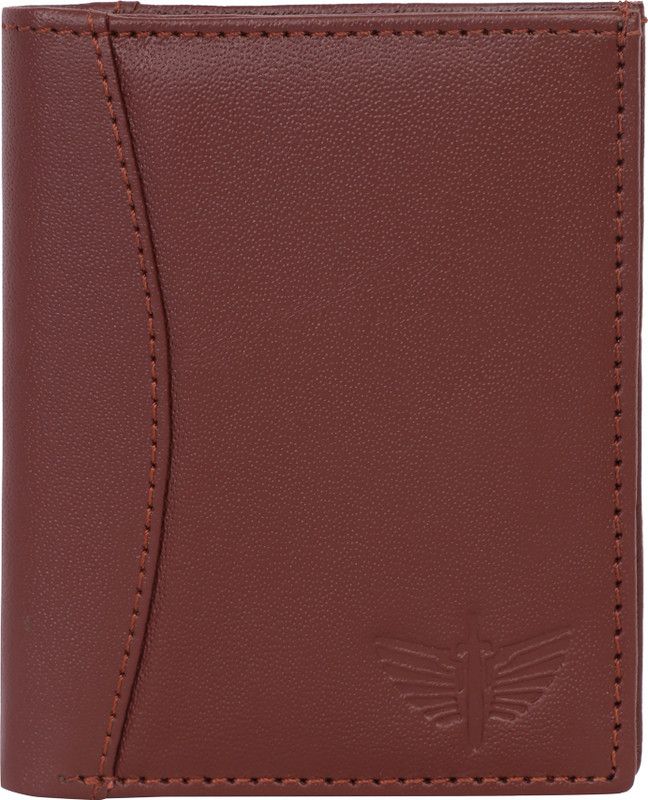 Men Casual Red Genuine Leather RFID Card Holder  (8 Card Slots)