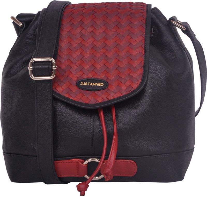 Black, Red Women Sling Bag - Medium