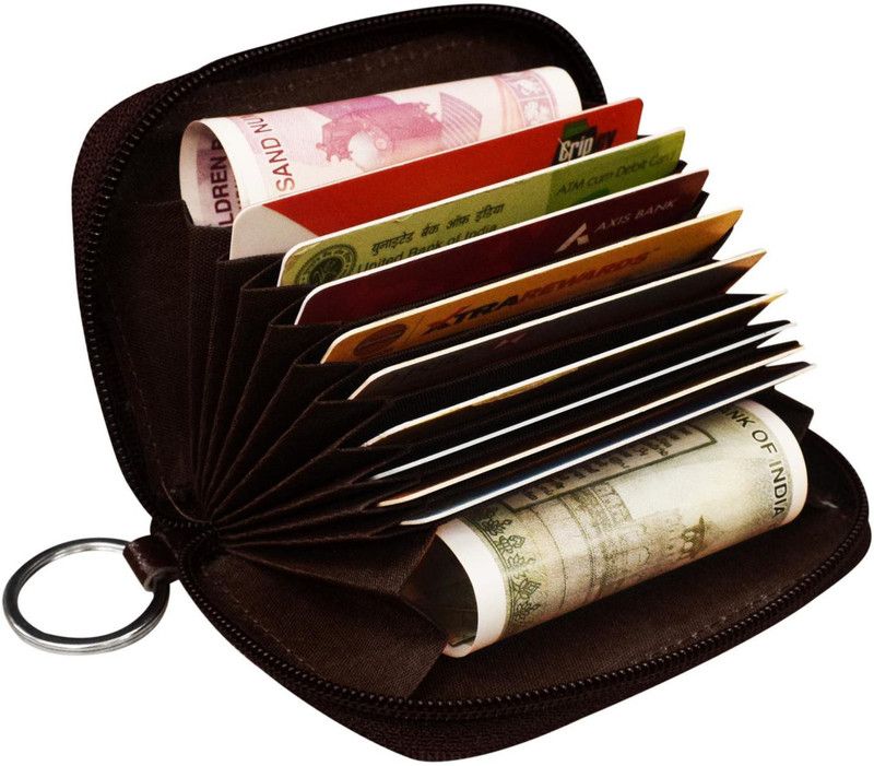 Women Casual Brown Genuine Leather Wallet  (9 Card Slots)