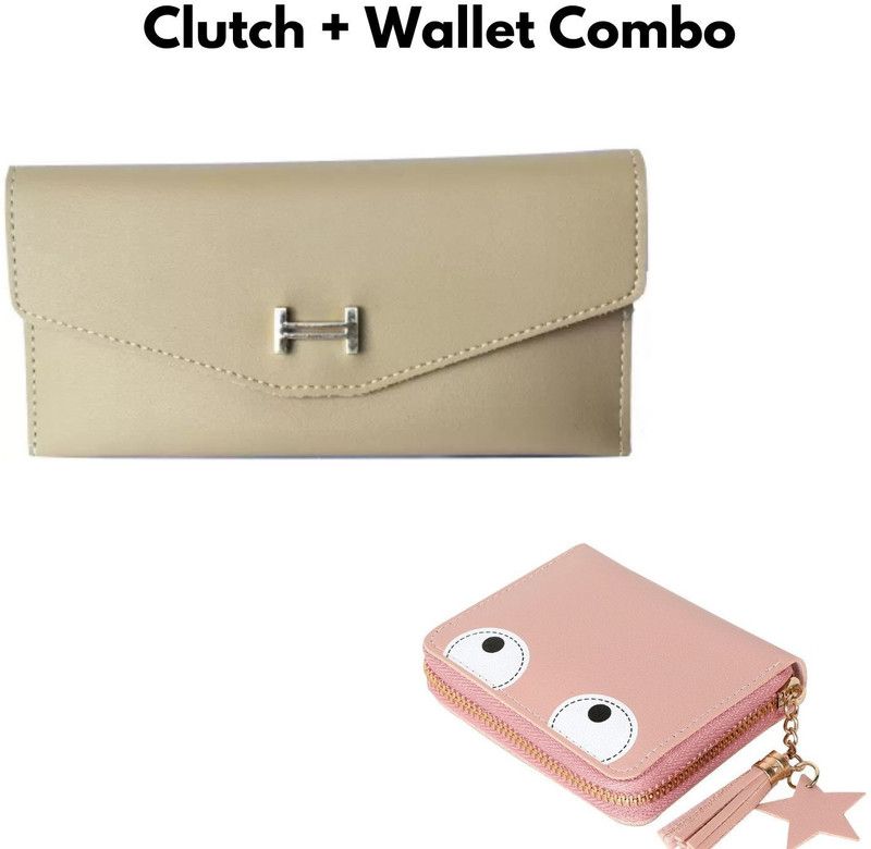 Women Pink Artificial Leather Wallet - Mini  (7 Card Slots, Pack of 2)