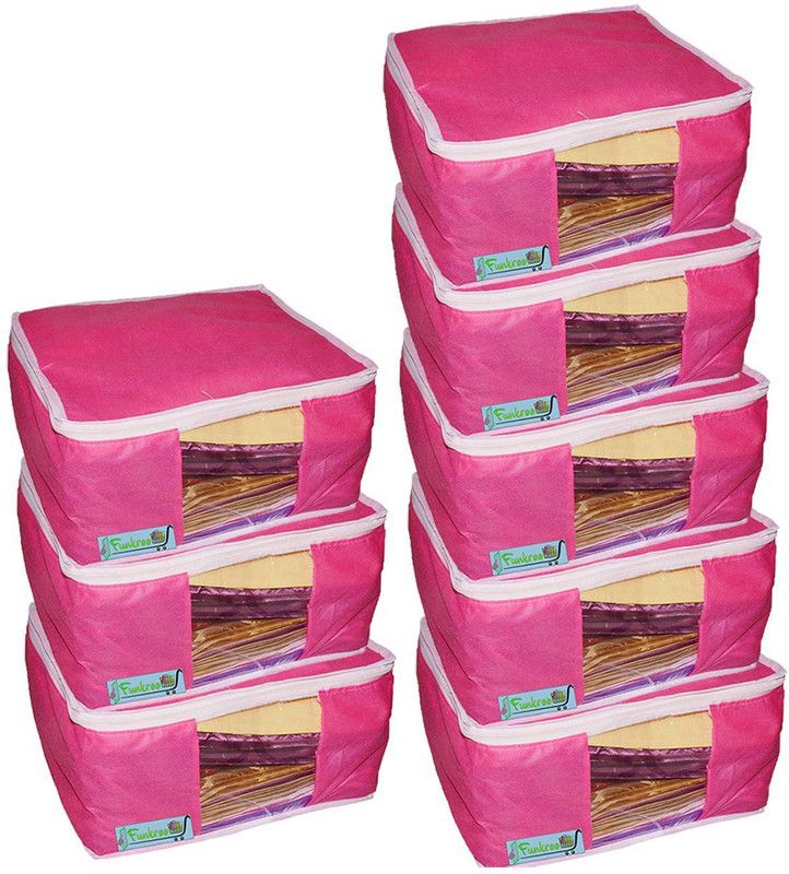 Ajabh High Qulity Pack of 8pcsmultipurpose 9inch" saree/garments cover skcp0078  (Pimk)