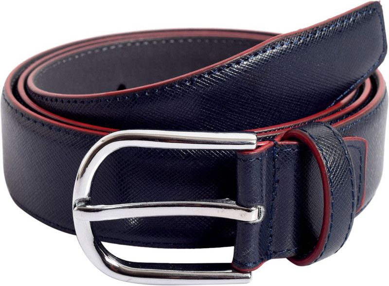 Men Formal Blue Genuine Leather Belt