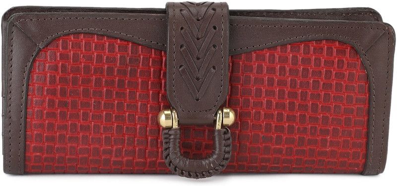 Women Maroon Genuine Leather Wallet - Mini  (13 Card Slots)