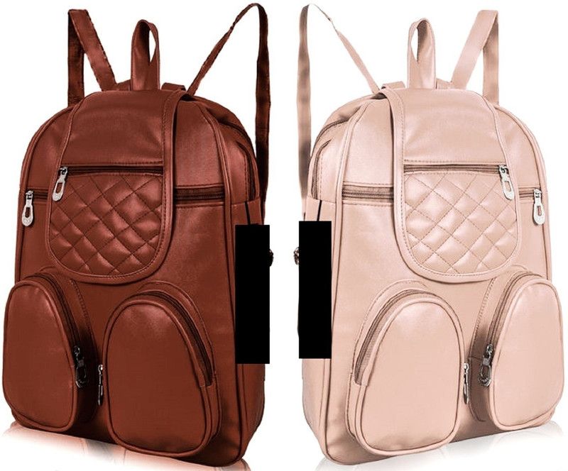 Party Wear Backpack Latest New Trendy Women And Girls 7 L Backpack  (Brown, Beige)