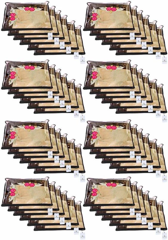 KUBER INDUSTRIES Plain Non Woven Single Packing Saree Cover 48 pcs Set (Black) ,CTKNEW131 CTKNEW0131  (Black)
