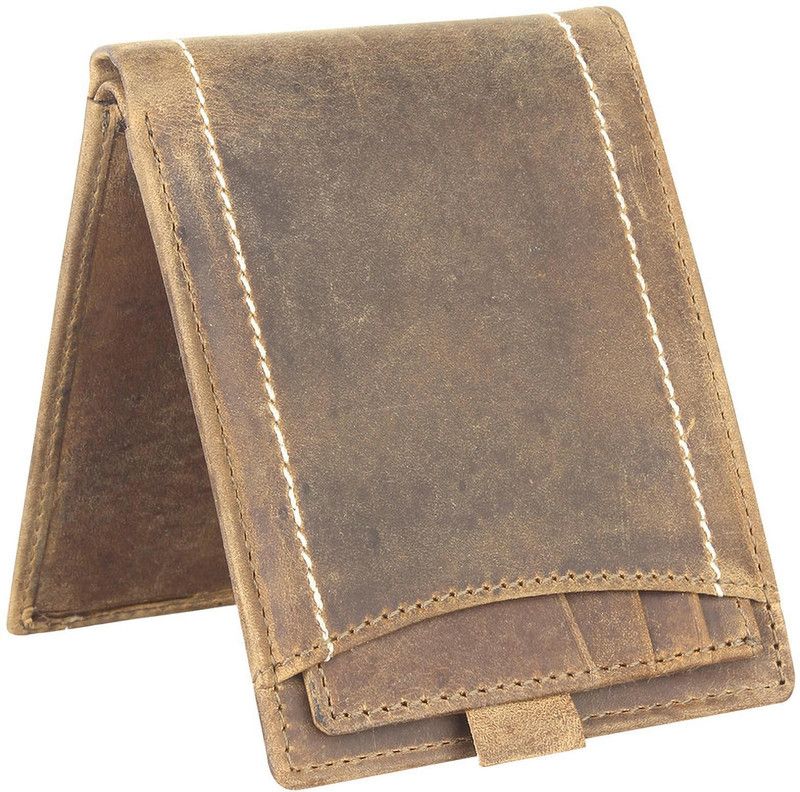 Men Brown Genuine Leather Wallet - Regular Size  (11 Card Slots)